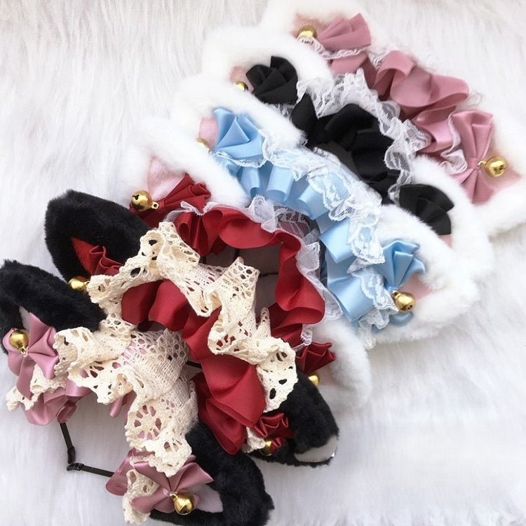 Cat Decorated Bell KC Lace Trim Ear Options 6