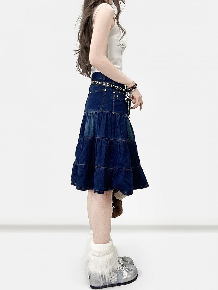Denim Skirt Y2K Blue