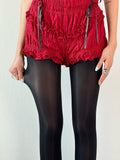 Satin Anti-Slip Black/Nude Slimming Tights