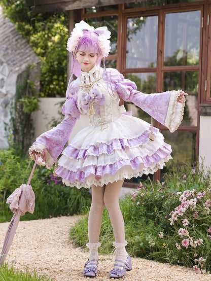 ジャカードパープルボレロローブタッセル