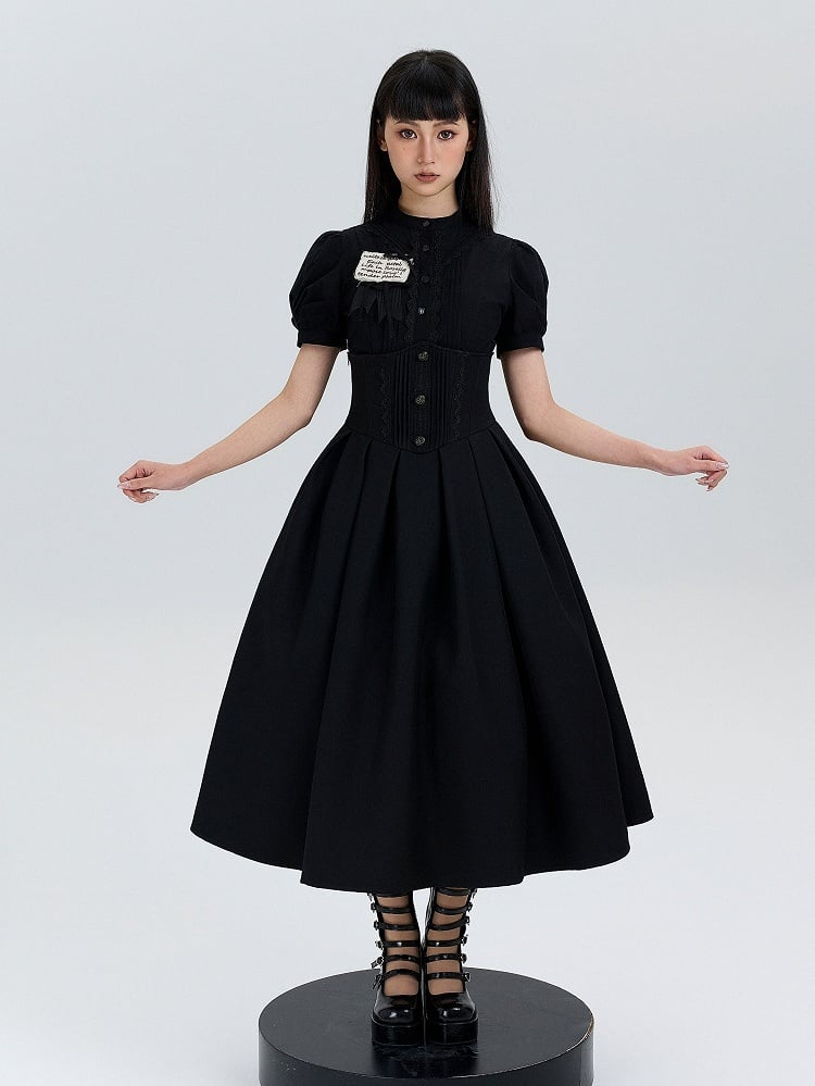 Skirt Lolita Corset Belt High Long Black Waist