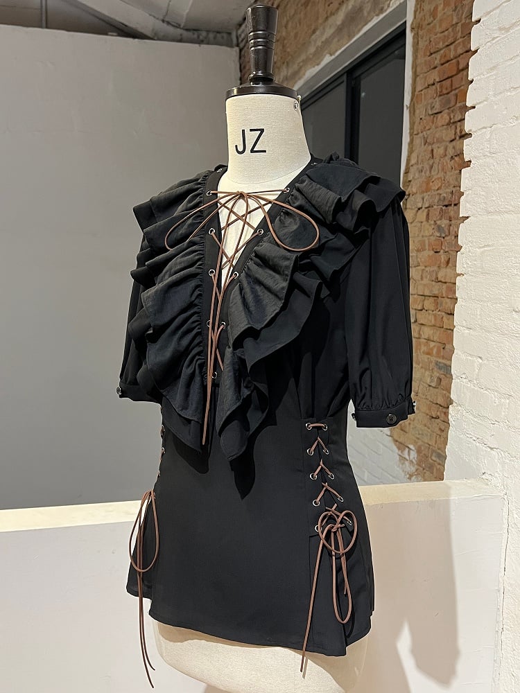 Pirate Black Options Detachable Ouji with Lolita Blouse Vibes Sleeve Two