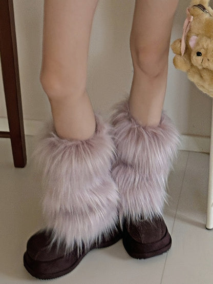 Light Purple Y2K Shaggy Leg Warmers