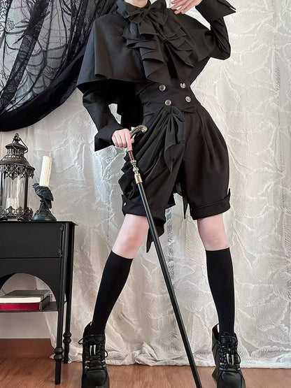 Ouji Lolita Belt Shorts High Corset Black Gothic Waist