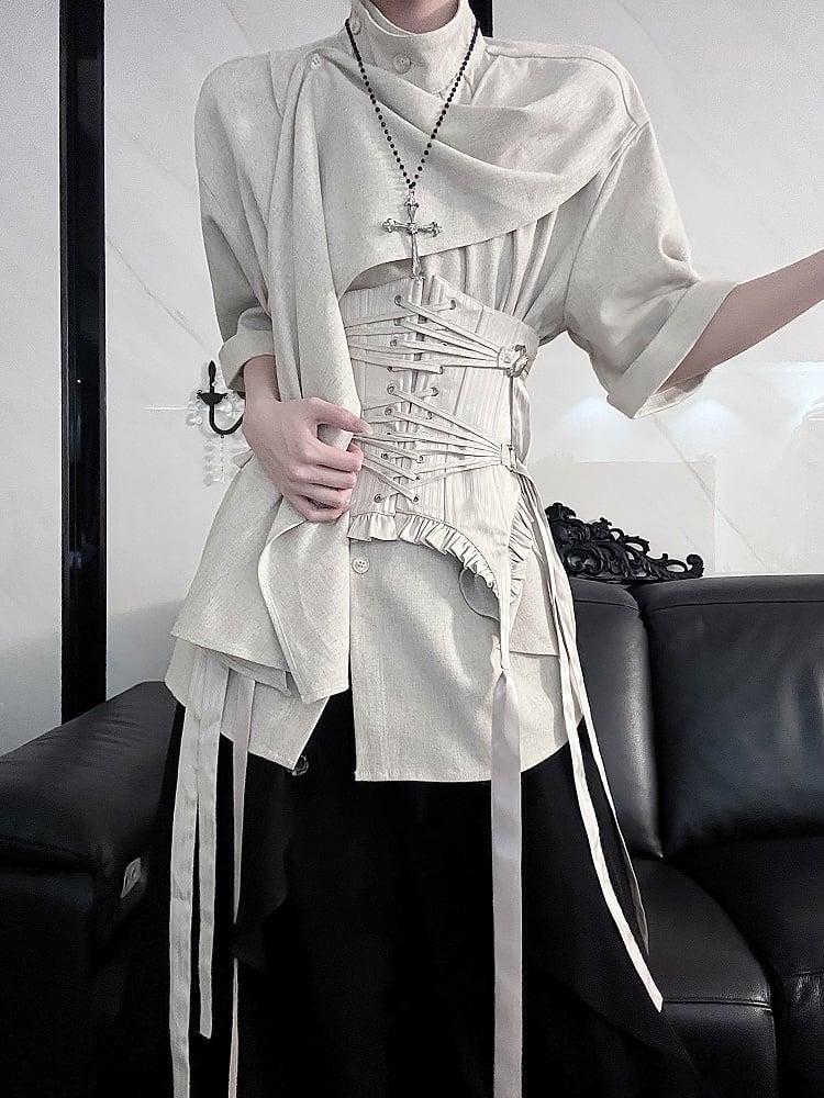 with Ouji Design Sleeve Green Short Scarf Light Lolita Top
