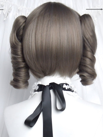 Ponytails Claw Short Clips Grey Wigs Bangs With Two + Air