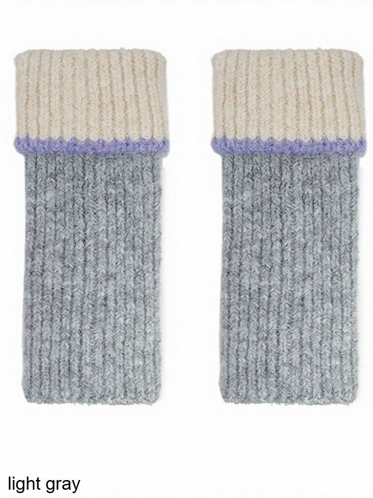 Knit Colorblock Design Leg Warmers - ModaSwings