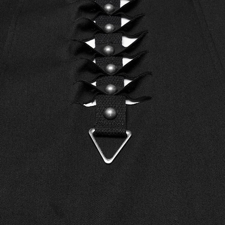 Black Punk Hooded Cut Washed Jacket