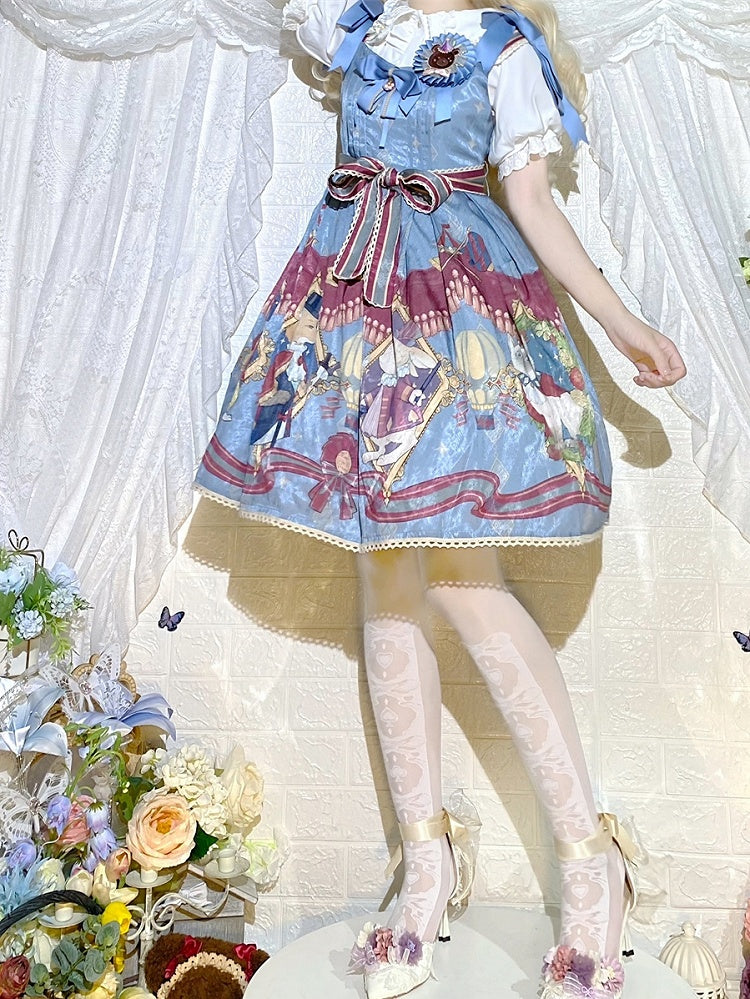 Gothic Lolita Weiß/Schwarze Overknee-Strümpfe