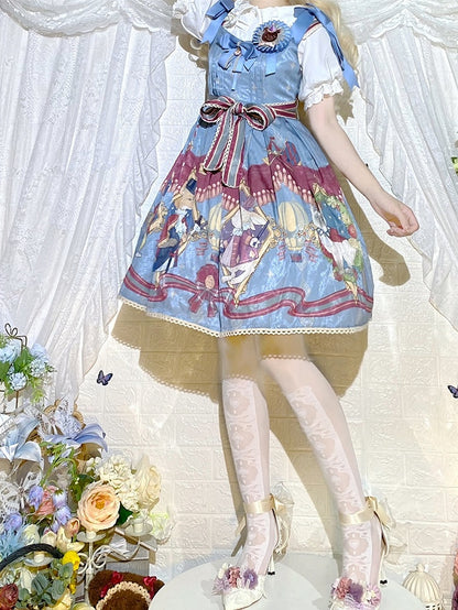 Gothic Lolita Weiß/Schwarze Overknee-Strümpfe