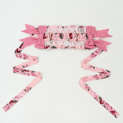 Sweet Pink/White Hairband Pink Print Floral Lolita