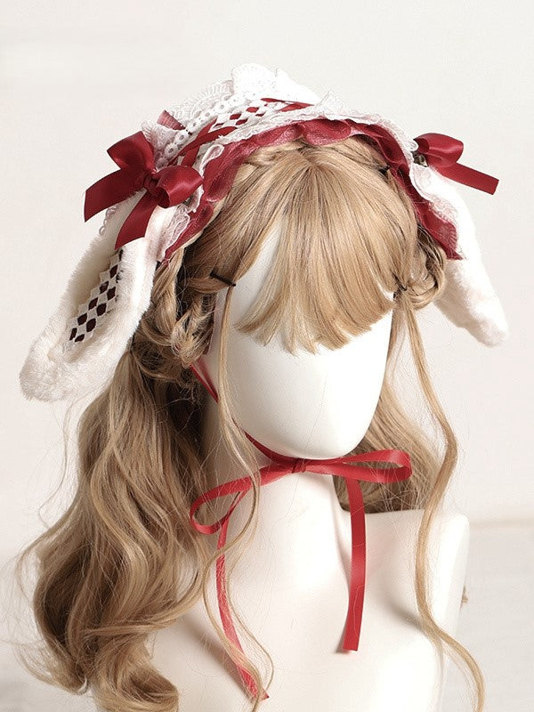 – Ribbon 7 Lace Wonderland Bunny in lolita Alice Hairdband Ear