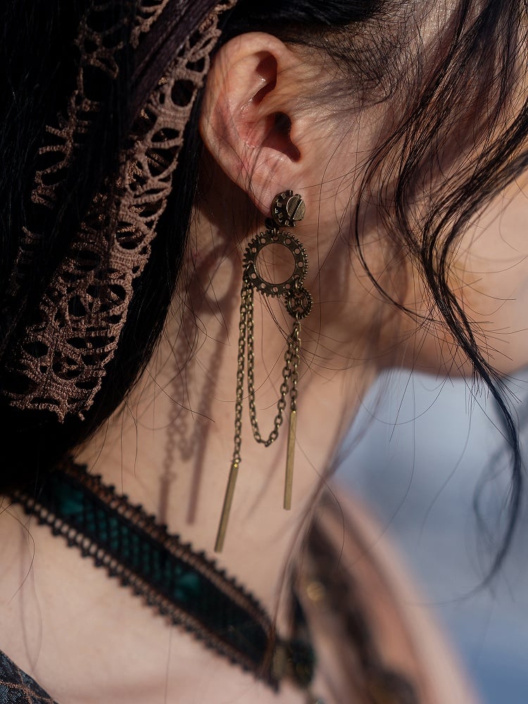 Feather Charms Ear Gear Design Steampunk Clips