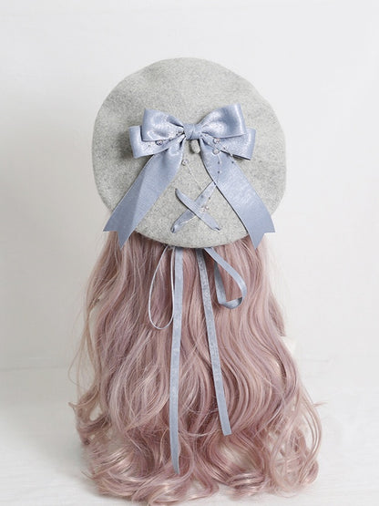 With Cute 4 Lolita Bowknot Ribbon Colors Beret