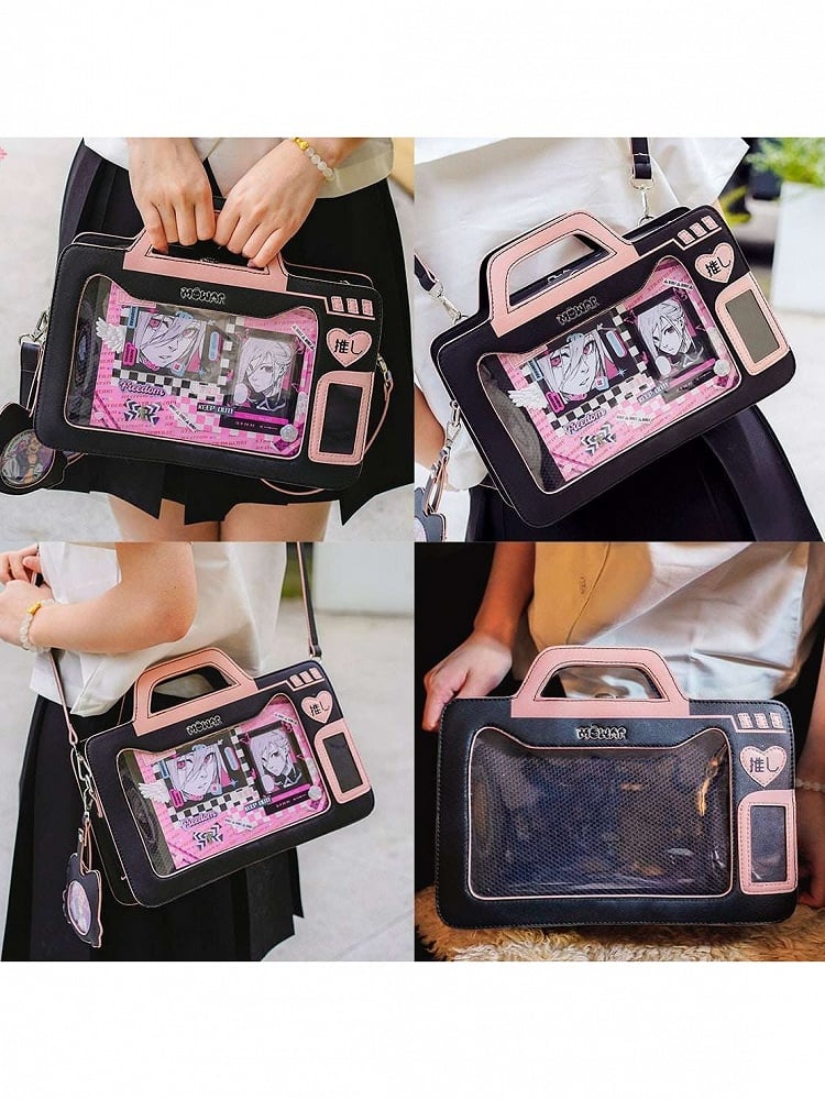 4 Colors Camera Theme Kawaii Fashion Transparent Window Ita Bag - mowap