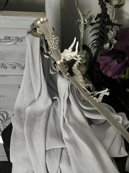 Rot/Weiß/Dunkelblau/Grau Gothic Lolita Taillengürtel