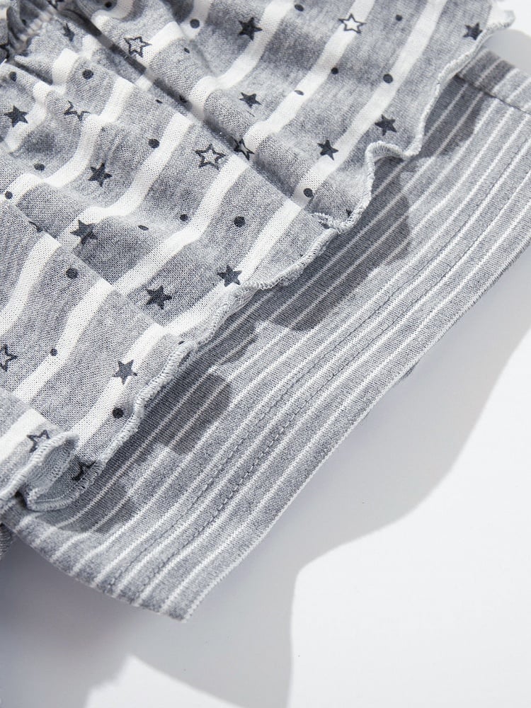 Gray Striped Star Pattern Skort - Languid Park