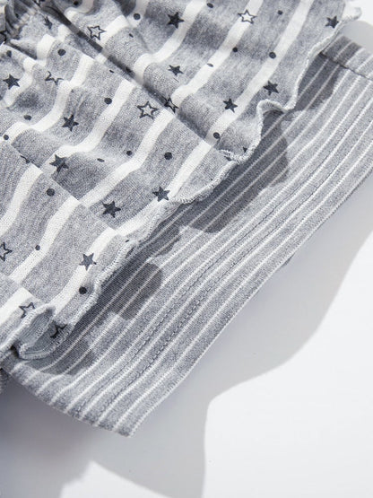 Gray Striped Star Pattern Skort - Languid Park