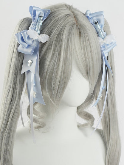 Hairclips Tenshi Kaiwai Syringe Bowknot Blue