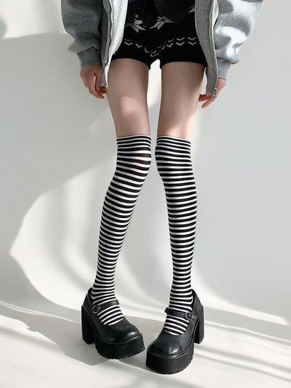 Stockings Over-the-Knee Striped