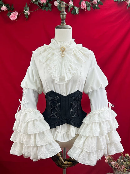 Jacquard Korsettgürtel Schwarz Lolita Gothic