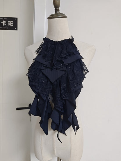 Black Gothic Lolita Jabot Tie - Acorn Fruit