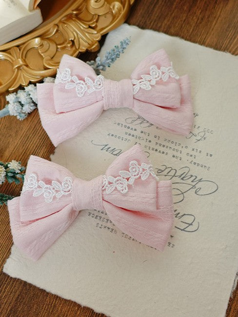 Bowknot Hairclip Sweet Lace 7 Lolita Color Options