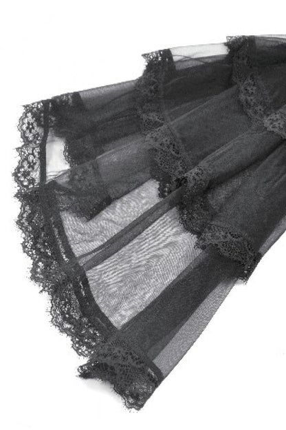 Black Stand Collar Trumpet Sleeve Lace Wedding Gothic Dress