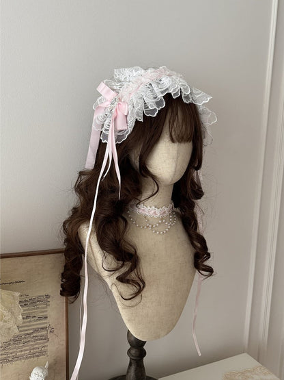 Lace Lolita Hairband Colors Bow Rhinestone 5