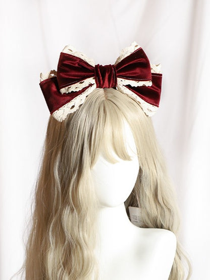 Lace Velvet Color Bow 4 Sweet Lolita Options KC Trim