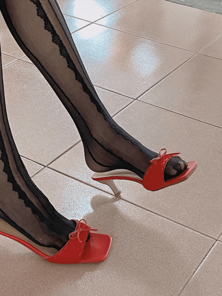 White/Black Striped Pattern Tights