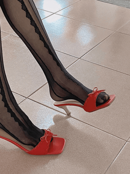 White/Black Striped Pattern Tights