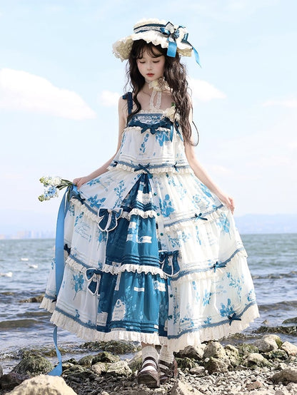 Sommerrock plus Mulberry Blue Cami Print Top + Lolita Verfügbare Setgrößen