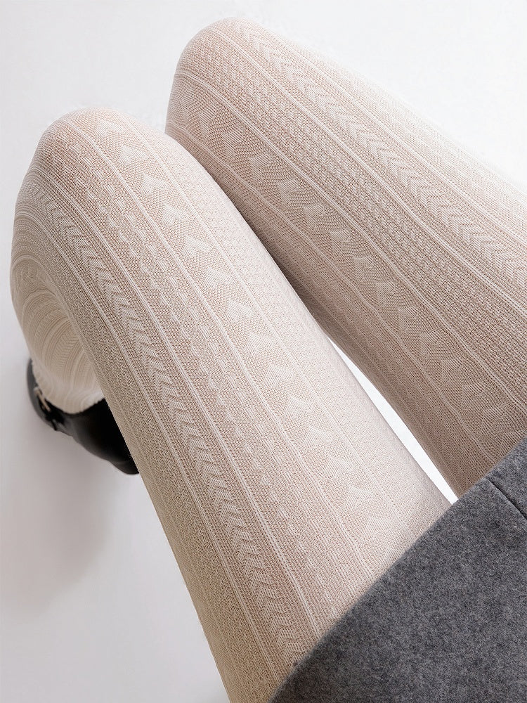 Tights Wheat White Pattern Creamy Ear Heart