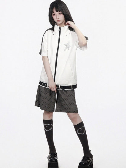 Polka Dot Button Shorts - PINK SAVIOR