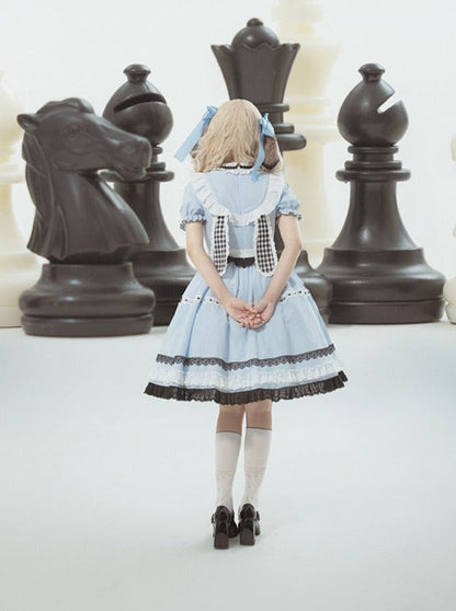 Schürze Mädchen Süßes Kleid Karo + Hase