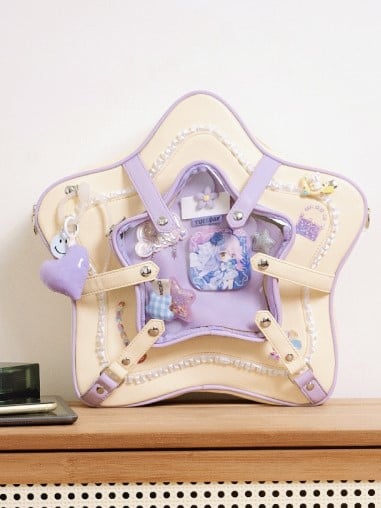 Starry Bag Style Purple Yellow 2-Way Kawaii With Ita