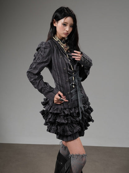 Dark Gray Multi-Layer Ruffle Bloomers - Blazed Field