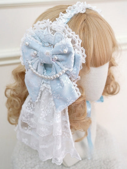 Floral Black / Blue Hairclip Pink