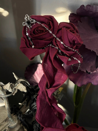 Rot/Weiß/Dunkelblau/Rosa/Lila Gothic Lolita Rosettenbrosche