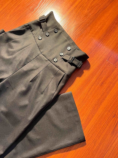 Black Corset Waist Fashion Belt Lolita Pants Ouji High