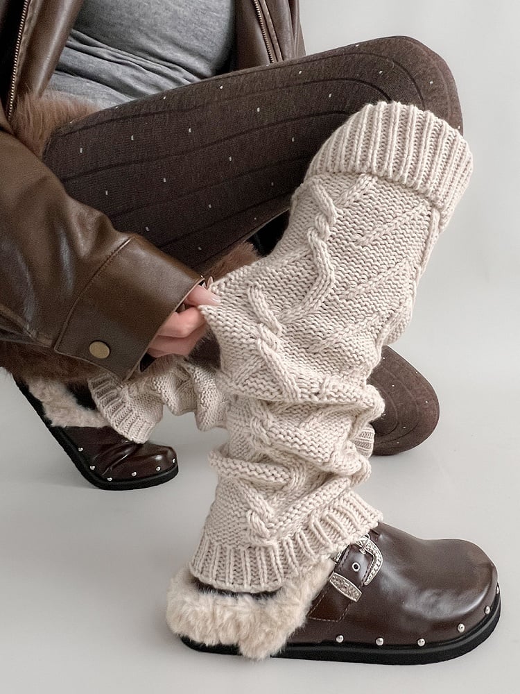Cable Knit Warmers Leg Slouchy (5 Colors)