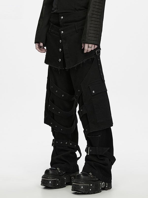 Ruins Walker Tactical Black Men's Pants - Punk Rave