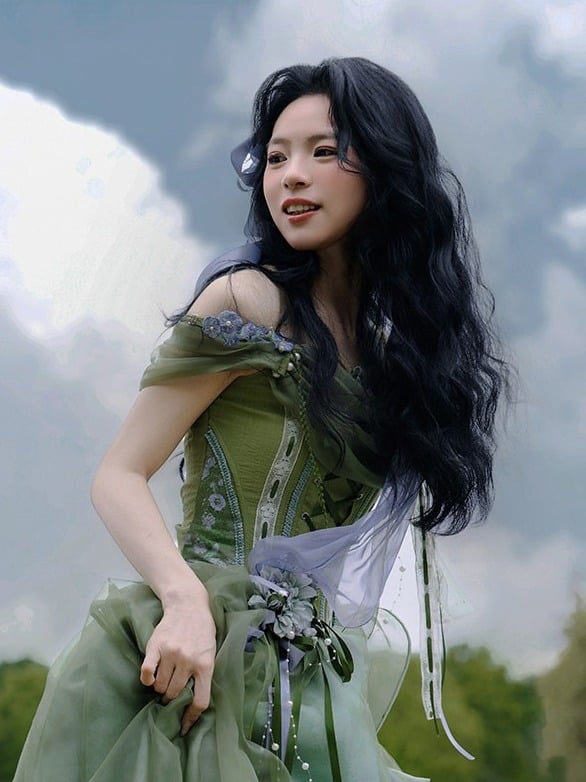 Dreamy Princess Green Forest Fishbone Top - Zao Jing Ji