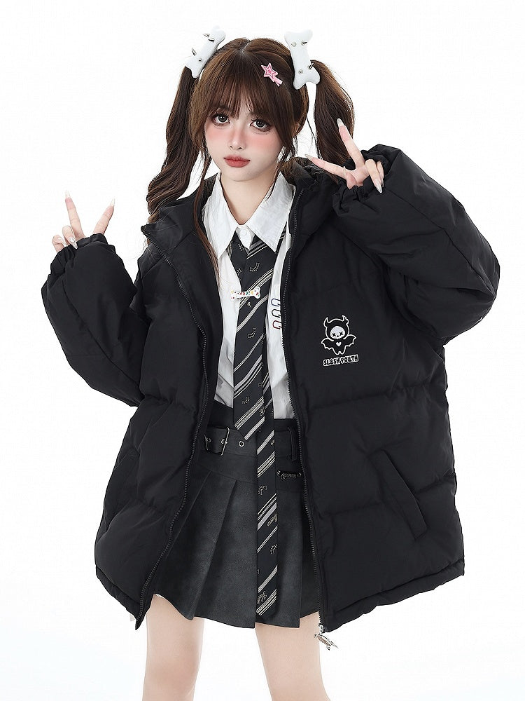 Free with Black Coat Crossbody Horns and Wings Hooded Devil