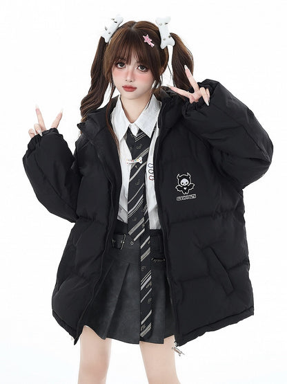 Free with Black Coat Crossbody Horns and Wings Hooded Devil