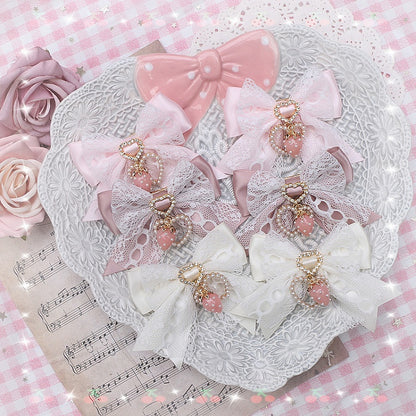 Strawberry Charm Hairclip Options Heart Bowknot Kei Color 5 Jirai