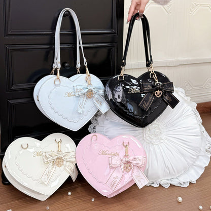 Little Heart Bow Lolita Crossbody Shoulder Bag – Sweet Kawaii Handbag | FanShuLa
