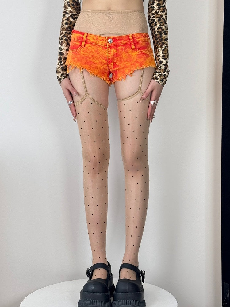 Musterstrümpfe Polka-Dot Farbe Halbtransparente Strumpfhalter 7 Optionen