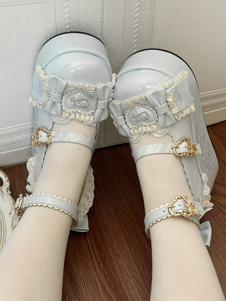 Platforms PU with Theme Sweet Lolita Teddy Bear Blue